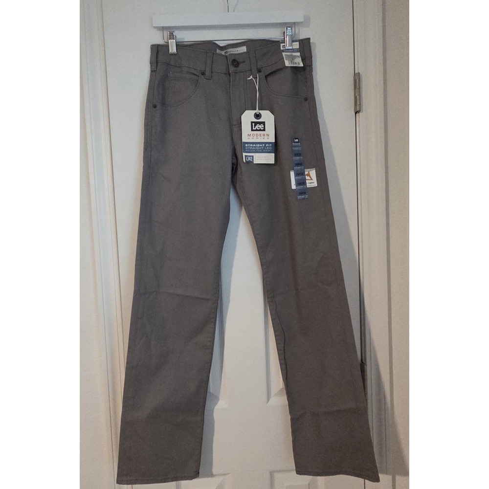 Lee Modern Series L342 Jeans Mens 29x32 Gray Straight Stretch Smart Casual Pants